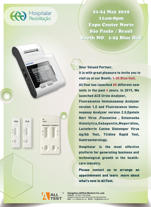 Latest company news about دعوت نامه Hospitalar 2019